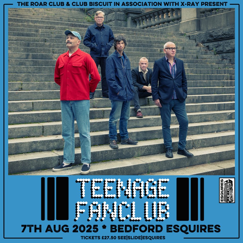We are beyond excited to confirm that the mighty <a href="/TeenageFanclub/">Teenage Fanclub</a>  will be returning to Bedford Esquires on Thursday the 7th August 2025 as part of the venues 35th Anniversary celebrations. Tickets on sale Thursday at 10am from Seetickets and <a href="/sliderecordshop/">Slide Record Shop</a>