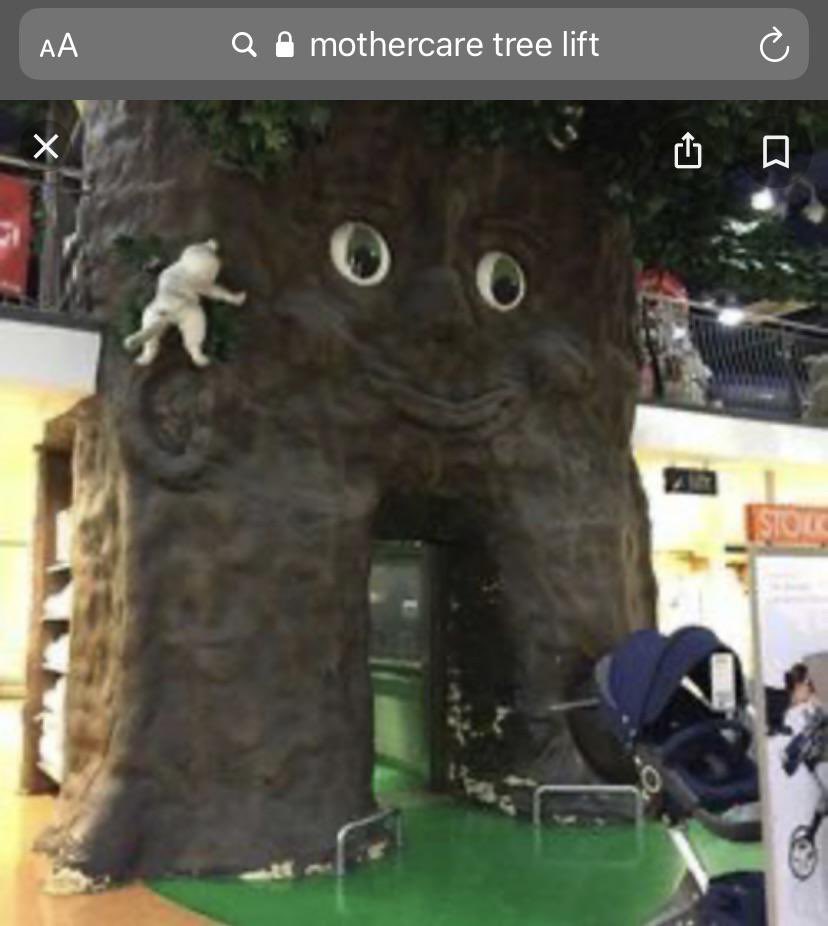 a_lfi_e's tweet photo. @Memeulous not from TV but this massive tree lift from mothercare, used to roll its eyes and make a godawful booming sound. it had nice animals round the back at the top though https://t.co/s60mtbvVUW