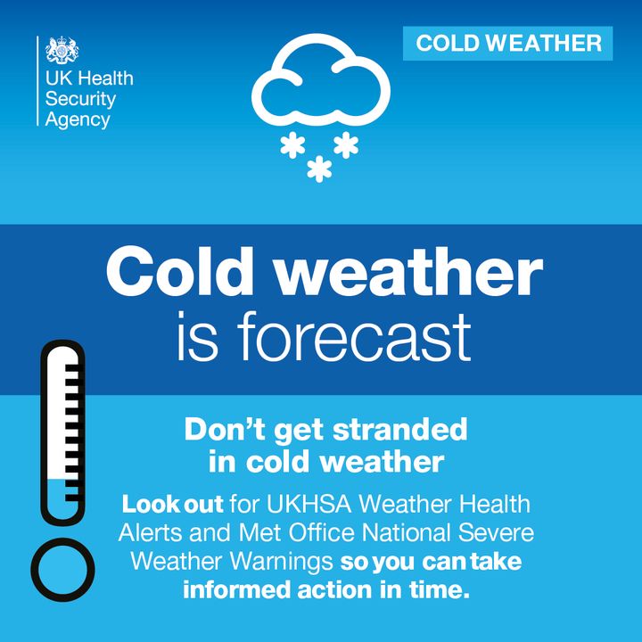 The first cold snap of the winter is heading our way. Please take extra care when you're out and about on slippery surfaces; try to keep the main room of your home warm; and keep an eye on vulnerable family members and friends.