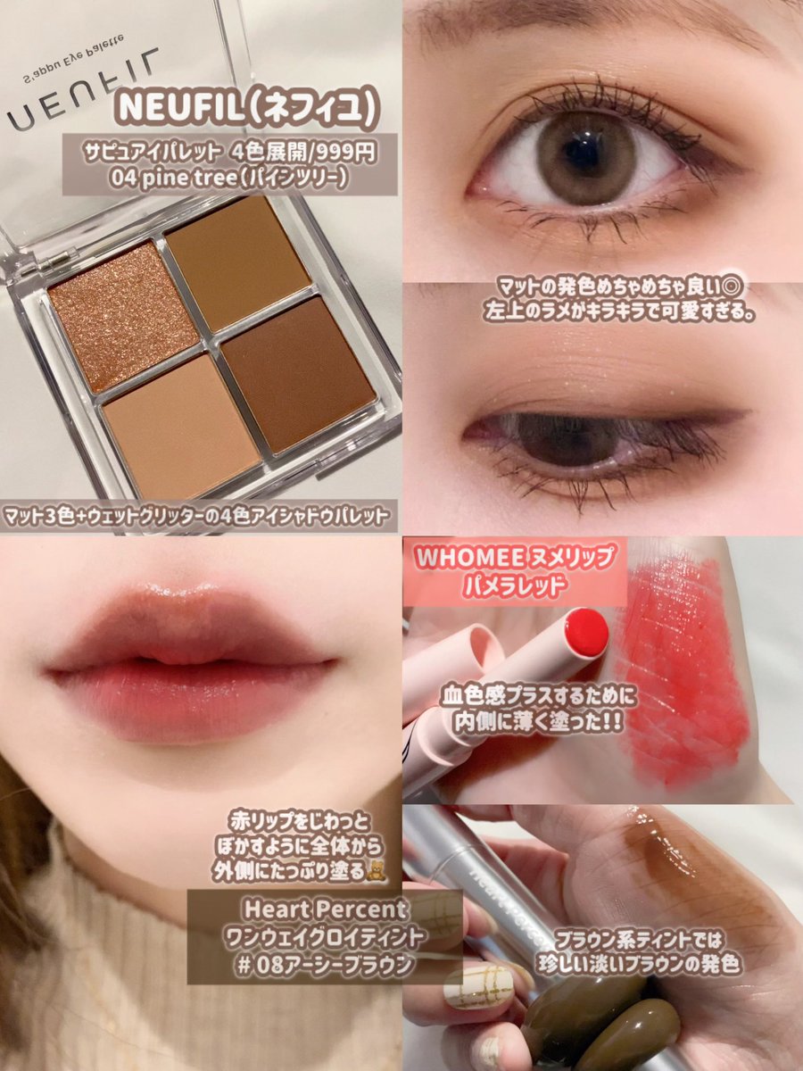 NEUFIL(ネフィユ)サピュアイパレット04パインツリーを使用して秋らしい