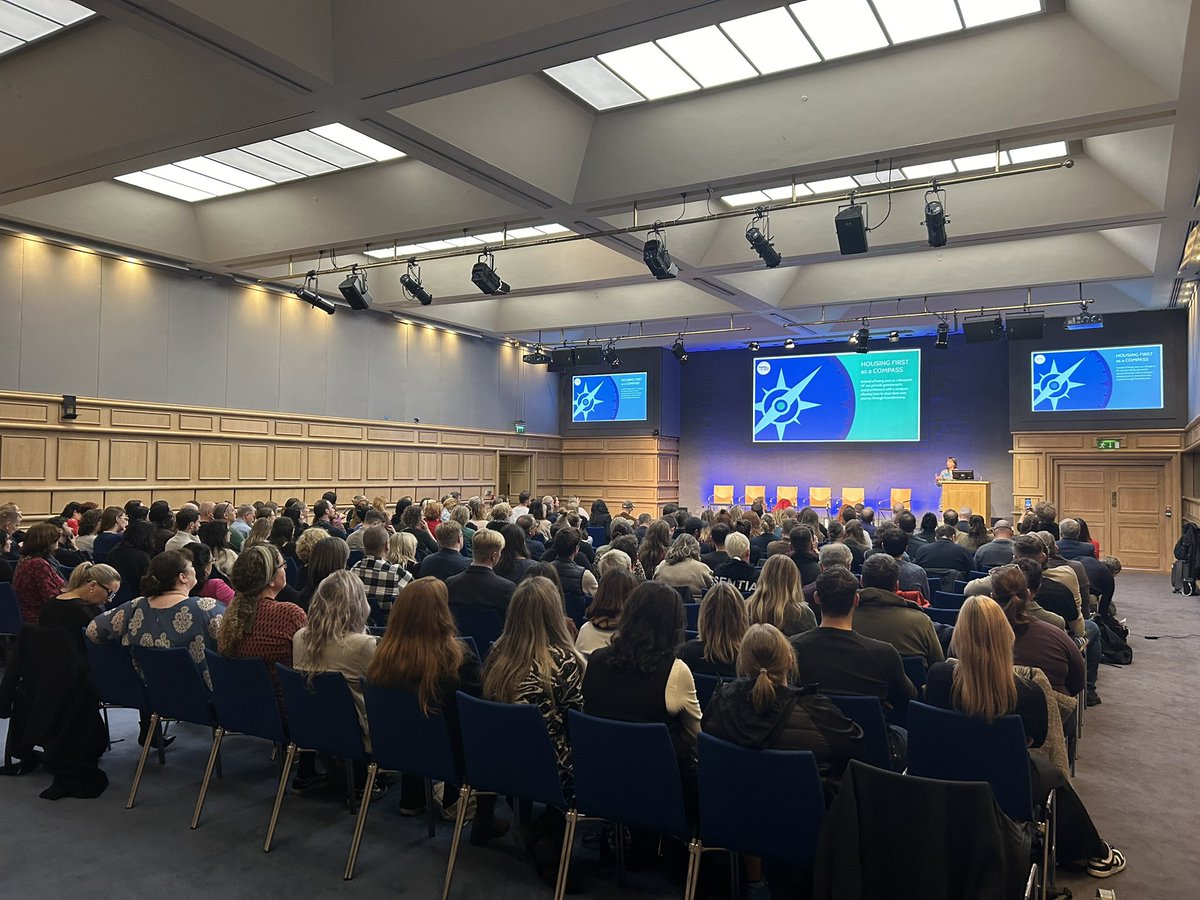 Two-day European conference on Housing First in Dublin castle off to a good start. Full room of 250 experts from across Europe and beyond. Housing First &amp; @HousingFirstHub gaining momentum.