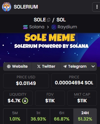 🚨 #Solerium #CTO is Back! 🚨  

🔥 The journey of innovation continues! Don’t miss out on what’s next for $SOLE on Solana. 🚀  

Track $SOLE here:  
👉 #dexScreener dexscreener.com/solana/84fv6db…

🌐 Official Website: solerium.io

Let’s keep the momentum going! 💎
#Solerium