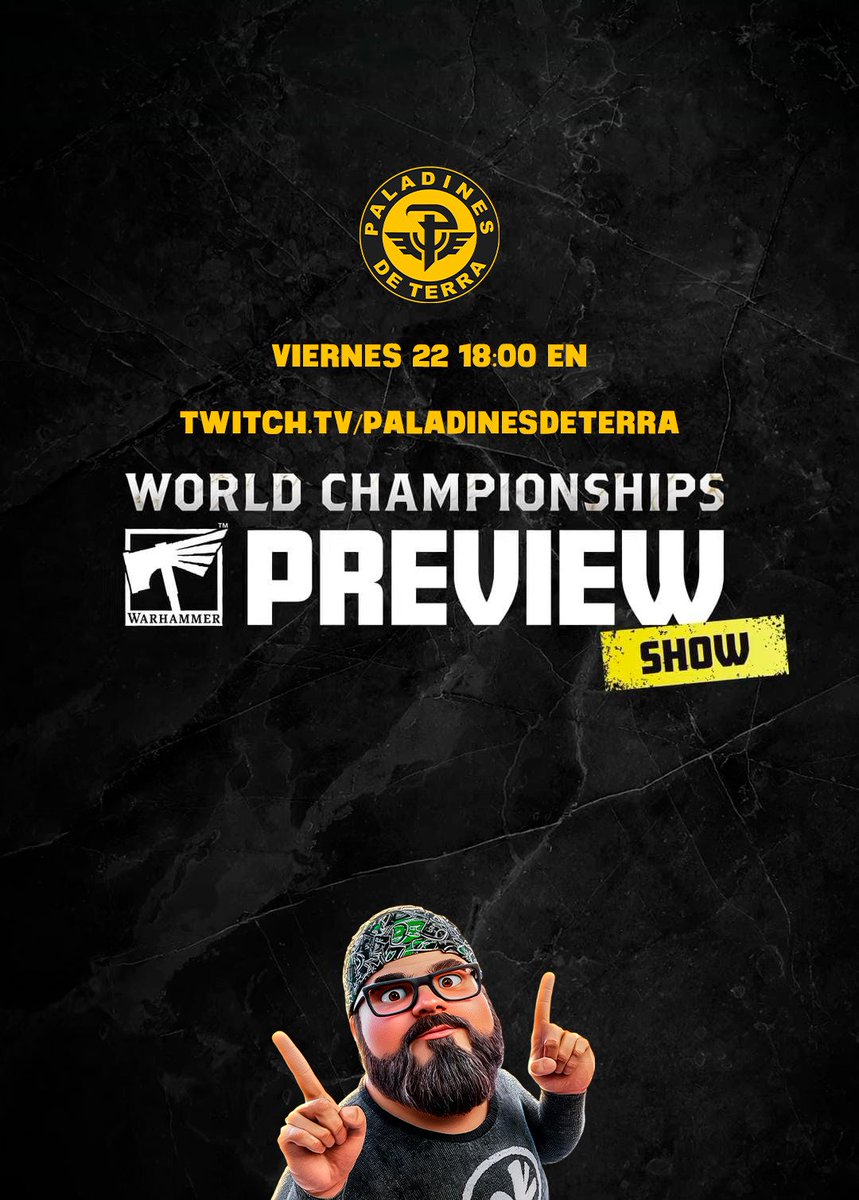 Este viernes a las 18:00 nos vemos en el NUEVO CANAL DE TWITCH!!! Comedia, novedades y mucho pero que mucho Warhammer!!

#paladinesenvena #paladinesdeterrarightnow #paladinesdeterra #warhammer #preview #warhammerpreview