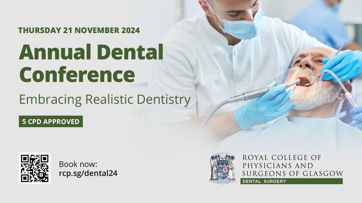 Have you booked to join us on Thursday for our Annual Dental Conference?  Still time if not - a fantastic programme considering Realistic Dentistry.  Find out more at rcp.sg/dental24