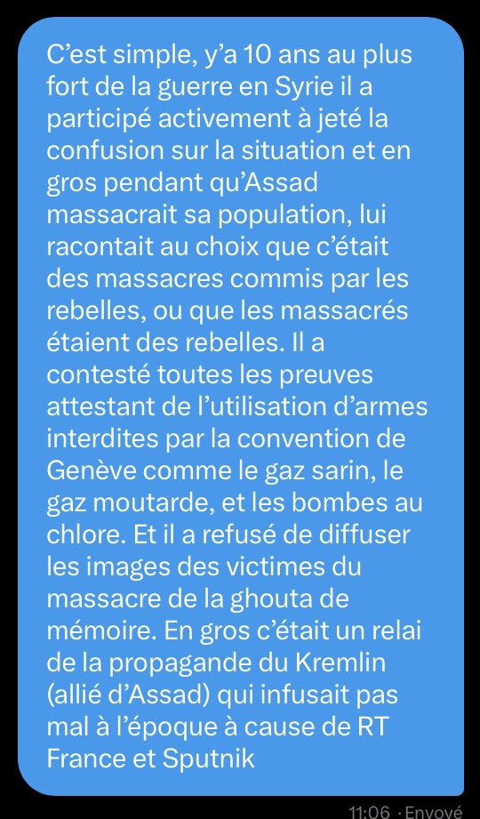 Vu qu’on m’a demandé en DM et que j’ai pas fait de propagande anti El Khal cette semaine, voilà le déchet à qui vous donnez du gaz