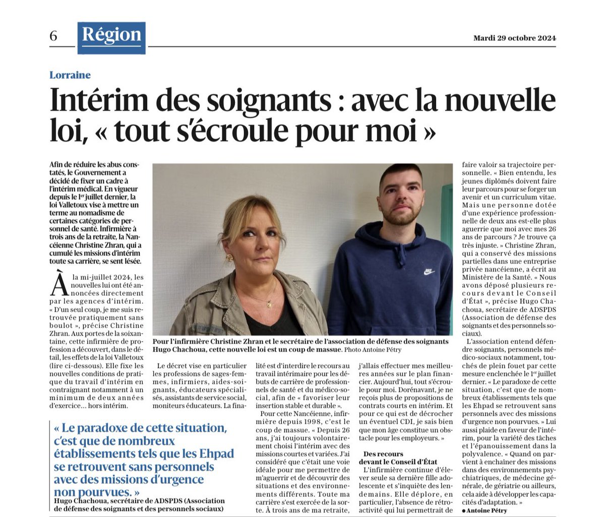 Hugooo_c's tweet photo. @SupaireNoodle C’est un peu près ça la loi #valletoux. Une infirmière diplômé depuis 99 dans la merde et c’est qu’une personne parmi tant d’autres. Une expérience non considérée 
#adsps @ADSPS1 #ideinterim#infirmierinterim #interim
Le combat ne s’arrête pas pour ADSPS
1/2 https://t.co/UppLY6dzZu