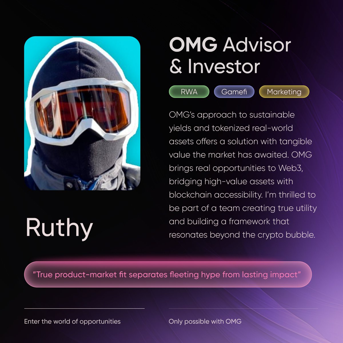 Open Market Group (OMG) is inevitable. Our #RWA Investment Ecosystem is consistently growing, enabled by Industry-Leading Yield!

Our ultimate goal is to open up new avenues for global investment and asset ownership, creating a financial environment that is more inclusive,