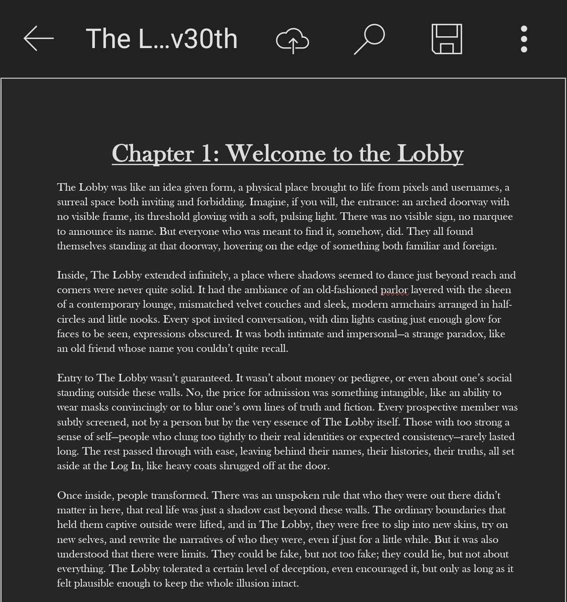 almeara_habibi's tweet photo. #NewBookPreview #TheLobby #November30th_Release
"They could be fake, but not too fake; they could lie, but not about everything. The Lobby tolerated a certain level of deception, even encouraged it, but only as long as it felt plausible enough to keep the whole illusion intact." https://t.co/psAnGv8vTi