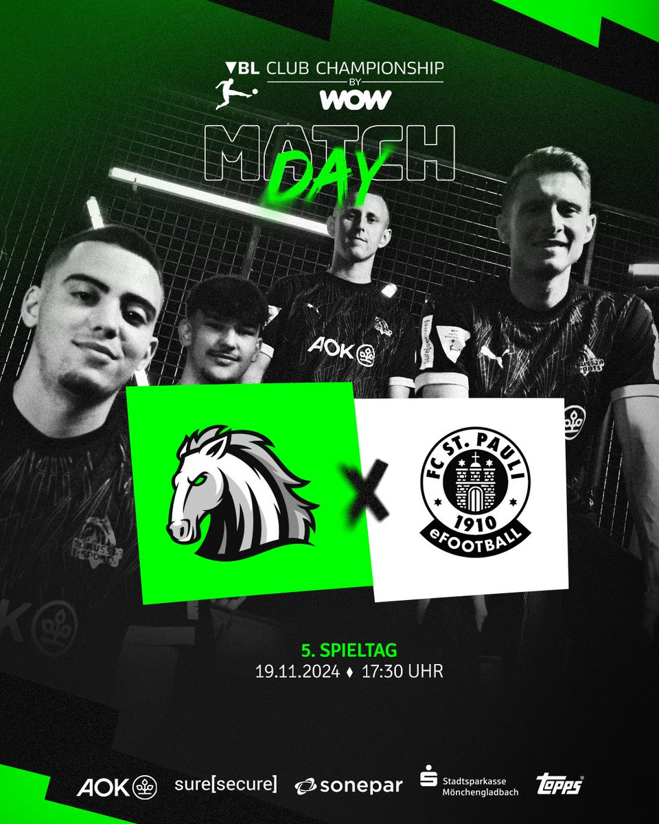 Borussia-E-Sports (@borussia_esport) on Twitter photo 𝐌𝐚𝐭𝐜𝐡𝐝𝐚𝐲! 🐎💥
Um 17:30 Uhr treffen wir am 5. Spieltag der <a href="/vbl_official/">VBL | WOW VIRTUAL BUNDESLIGA</a> auf <a href="/fcspefootball/">FC St. Pauli eFootball</a> 🎮
Wir sind live ab 17:15 Uhr auf Twitch! 📺
#borussia #unzähmbar #dieFohlen #vbl #fc25 𝐌𝐚𝐭𝐜𝐡𝐝𝐚𝐲! 🐎💥
Um 17:30 Uhr treffen wir am 5. Spieltag der <a href="/vbl_official/">VBL | WOW VIRTUAL BUNDESLIGA</a> auf <a href="/fcspefootball/">FC St. Pauli eFootball</a> 🎮
Wir sind live ab 17:15 Uhr auf Twitch! 📺
#borussia #unzähmbar #dieFohlen #vbl #fc25