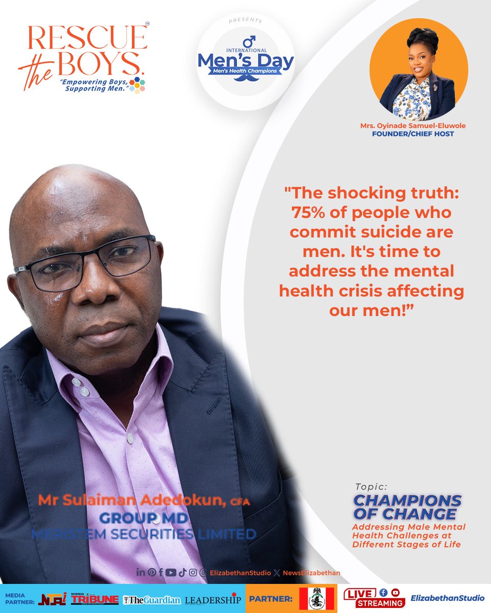 elizabethan_ng's tweet photo. #MentalHealthAwareness #ElizabethanStudio #NewsElizabethan
#InternationalMensDay #MensMentalHealthMatters #MentalHealthAwareness #ElizabethanStudio #NewsElizabethan #MentalHealthSupport #ChampionsOfChange https://t.co/WYAP7yabW5