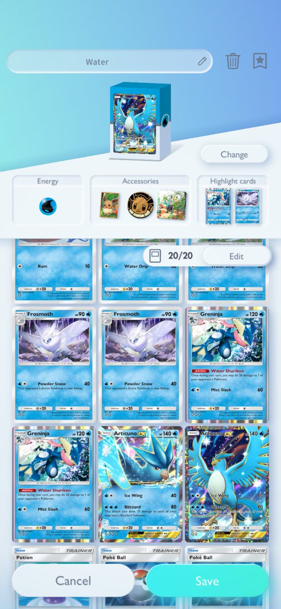 DjSlabZ's tweet photo. @DEEtachiUchiha This is my favorite deck so far. 
It's a nasty deck that puts mons to sleep and attacks from the bench with Greninja. Arriving is the big ex card. https://t.co/H4SHLDXV3F