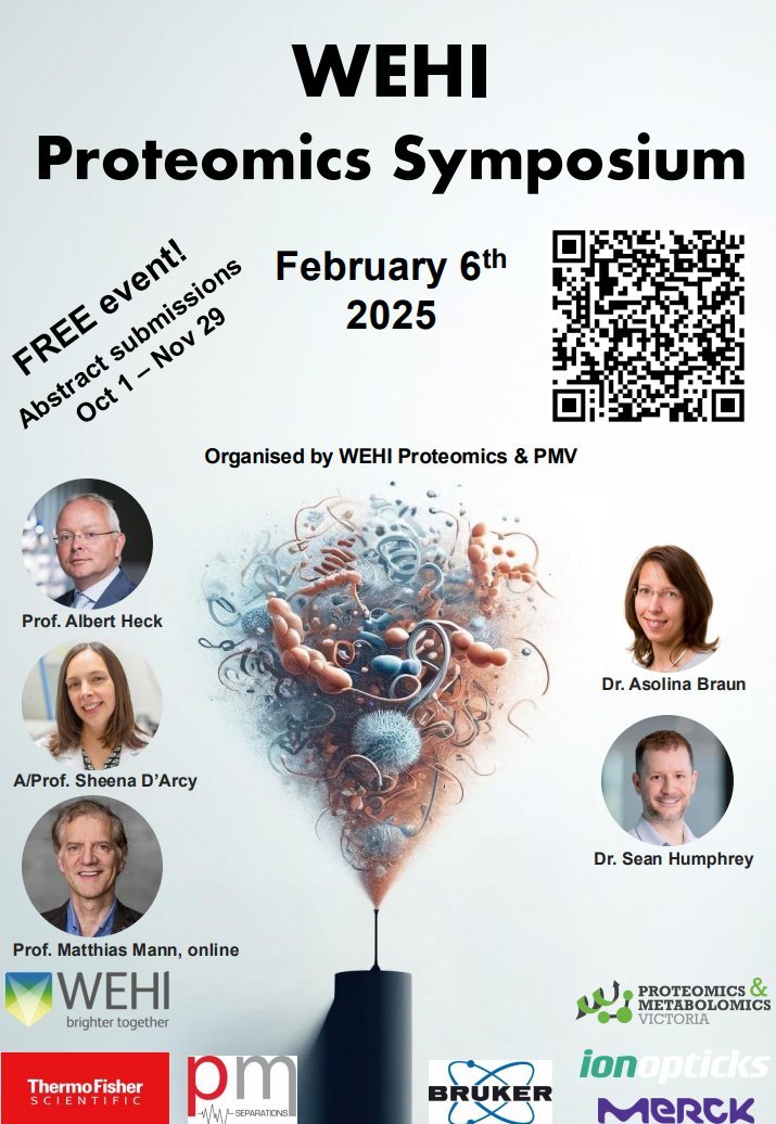 Abstract submissions are closing in 10 days! Register now for the free WEHI Proteomics Symposium co-hosted by PMV.

eventbrite.com.au/e/proteomics-s…
