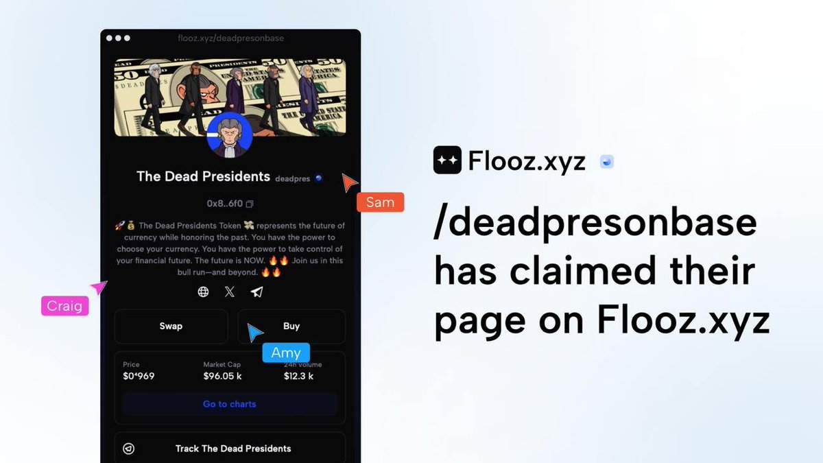 We are bullish about adding another way to easily acquire $DEADPRES. Easily buy $DEADPRES directly with Debit/Credit cards on Flooz.xyz
flooz.xyz/deadpresonbase

<a href="/flooz_xyz/">The Vibe Trading App by Flooz</a> #BullishAF