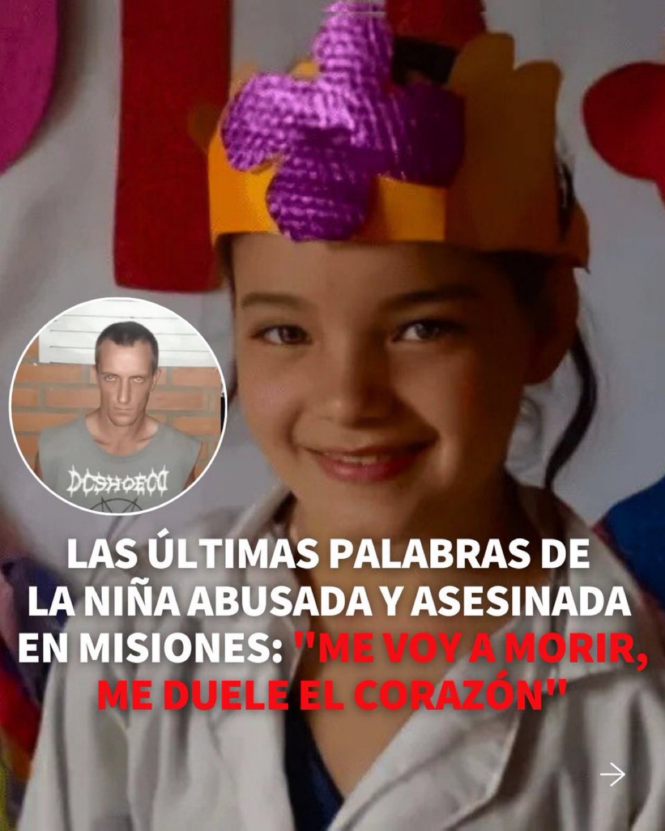 “Horror”

Porque una niña de ocho años fue abusada y apuñalada 13 veces en Misiones; el atacante creyó que estaba muerta pero cuando su padre la encontró, logró señalar a un vecino como el atacante antes de morir. "Nanico me hizo esto", dijo la pequeña.