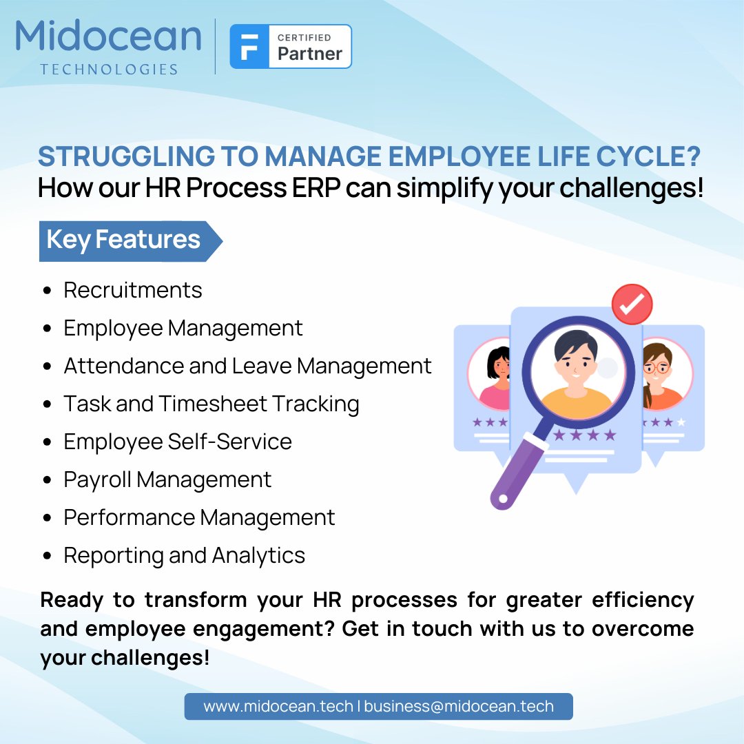 MidoceanTech's tweet photo. 🌟 Struggling to Manage Employee Life Cycle?🌟

Managing the employee life cycle can often feel overwhelming, from recruitment and onboarding to performance evaluations and offboarding. But it doesn't have to be!

For more detail reach out us: https://t.co/TXO8gjBXmY https://t.co/rGr4cdqIkc
