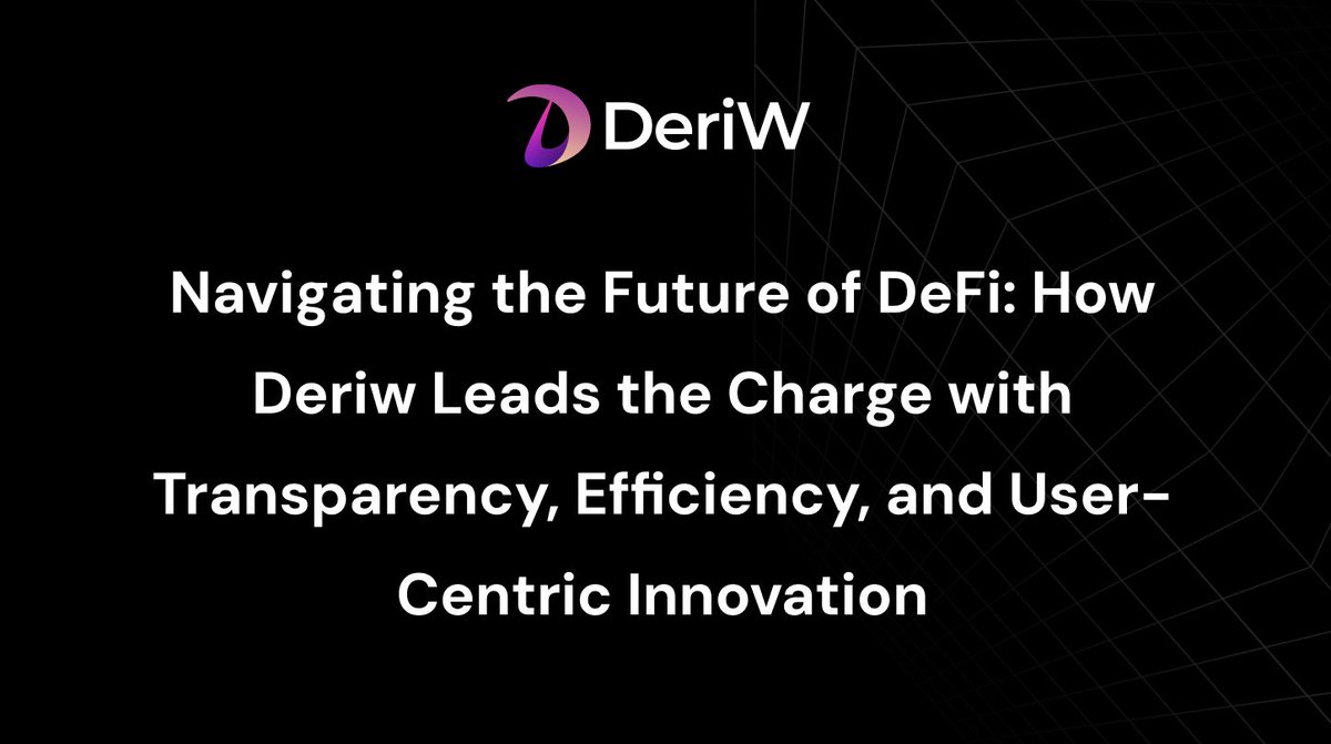 DeriWOfficial's tweet photo. 🚀 The future of DeFi is here! Discover how Deriw is redefining decentralized finance with transparency, user-centric innovation, and unique features like fixed-term LP rounds, no impermanent loss, and zero gas fees. 🌟

🔗 Read the full story: https://t.co/gybolKcKiS

💬 Join the conversation and shape the future of DeFi! #DeFi #CryptoInnovation #Deriw