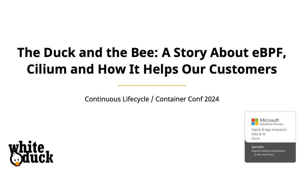 🗂 The slides are available here: whiteduck.de/wp-content/upl…
#Kubernetes #Tetragon #CLC_Conf @ConLifecycle