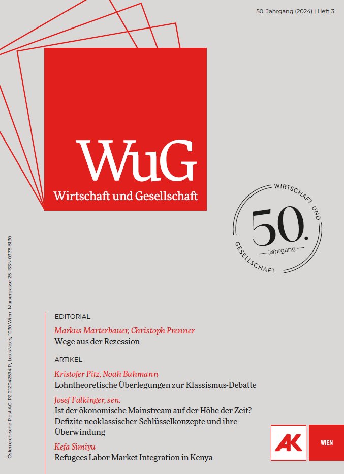Wirtschaft und Gesellschaft (@wug_akwien) on Twitter photo Wirtschaft und Gesellschaft 50 (3) ist erschienen: journals.akwien.at/index.php/wug/…
ᴇᴅɪᴛᴏʀɪᴀʟ
Wege aus der Rezession
von <a href="/MarterbauerM/">Markus Marterbauer</a> und <a href="/PrennerC/">Christoph Prenner</a>
Vor welchen Herausforderungen steht die nächste Regierung und wie kommt Österreich aus der Rezession?
🔗doi.org/10.59288/wug50… Wirtschaft und Gesellschaft 50 (3) ist erschienen: journals.akwien.at/index.php/wug/…
ᴇᴅɪᴛᴏʀɪᴀʟ
Wege aus der Rezession
von <a href="/MarterbauerM/">Markus Marterbauer</a> und <a href="/PrennerC/">Christoph Prenner</a>
Vor welchen Herausforderungen steht die nächste Regierung und wie kommt Österreich aus der Rezession?
🔗doi.org/10.59288/wug50…