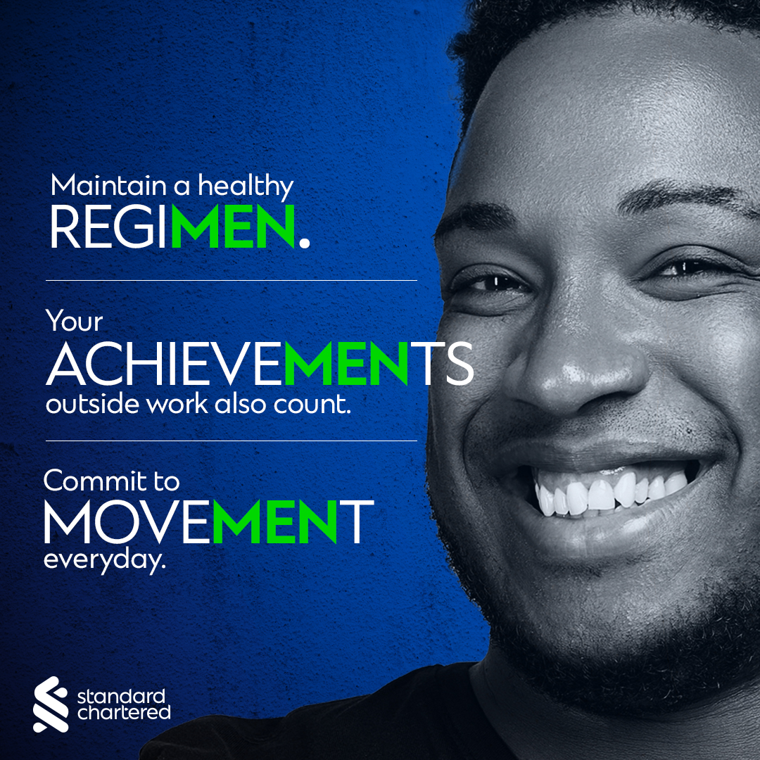 StanChartGH's tweet photo. Dear Men, let this Men’s Day be a reminder to value your well-being, embrace balance, and prioritise self-care. Here are a few things you can do to take better care of your health.

#MensDay #MentalHealth #StandardChartered https://t.co/32fwpg2hGe