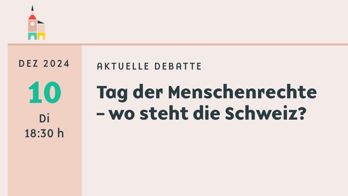 Wie steht es 50 Jahre nach der Unterzeichnung der #EMRK um die Menschenrechte in der Schweiz? Es diskutieren <a href="/PolitForumBern/">Polit-Forum Bern</a> Ludwig A. Minelli, Tarek Naguib und Nesa Zimmermann; Inputreferat: Regula Ludi. 📍polit-forum-bern.ch/veranstaltung/…