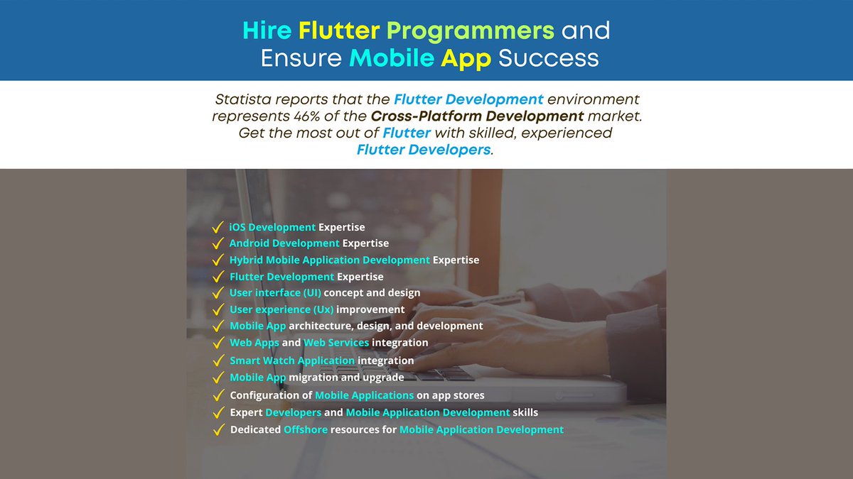 ElegantMicroWeb's tweet image. Explore the opportunities of Flutter mobile dev, ‘What is Flutter Programming, and What are the Pros and Cons of Flutter Programming?’ 

shorturl.at/pYYP3

#MobileAppDevelopersIndia #HireMobileApplicationProgrammers #HireAndroidProgrammers #HireiPhoneProgrammers