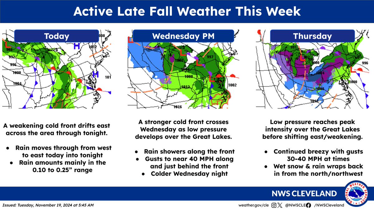 Active weather is in store the next few days with some rain spreading ...