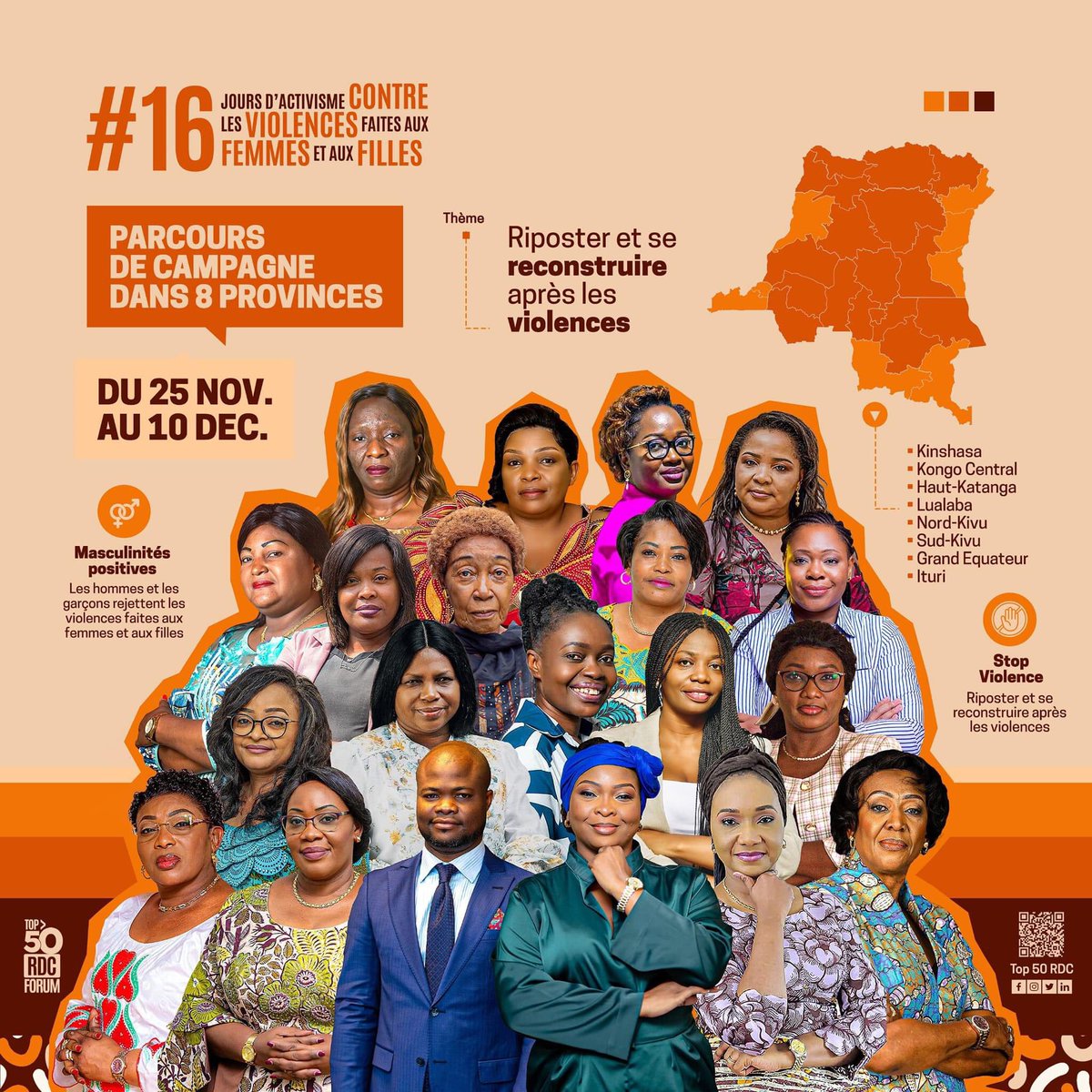 top50_rdc's tweet photo. Prêts à orangez le monde ?

Découvrez les visages des personnalités qui soutiennent la lutte contre les violences faites aux femmes.
 Rendez-vous le 25 novembre pour 16 jours  de sensibilisation et de prise se consciense!
__________
#16joursdactivisme #OrangezLeMonde #top50rdc https://t.co/ZsclqK8R2j