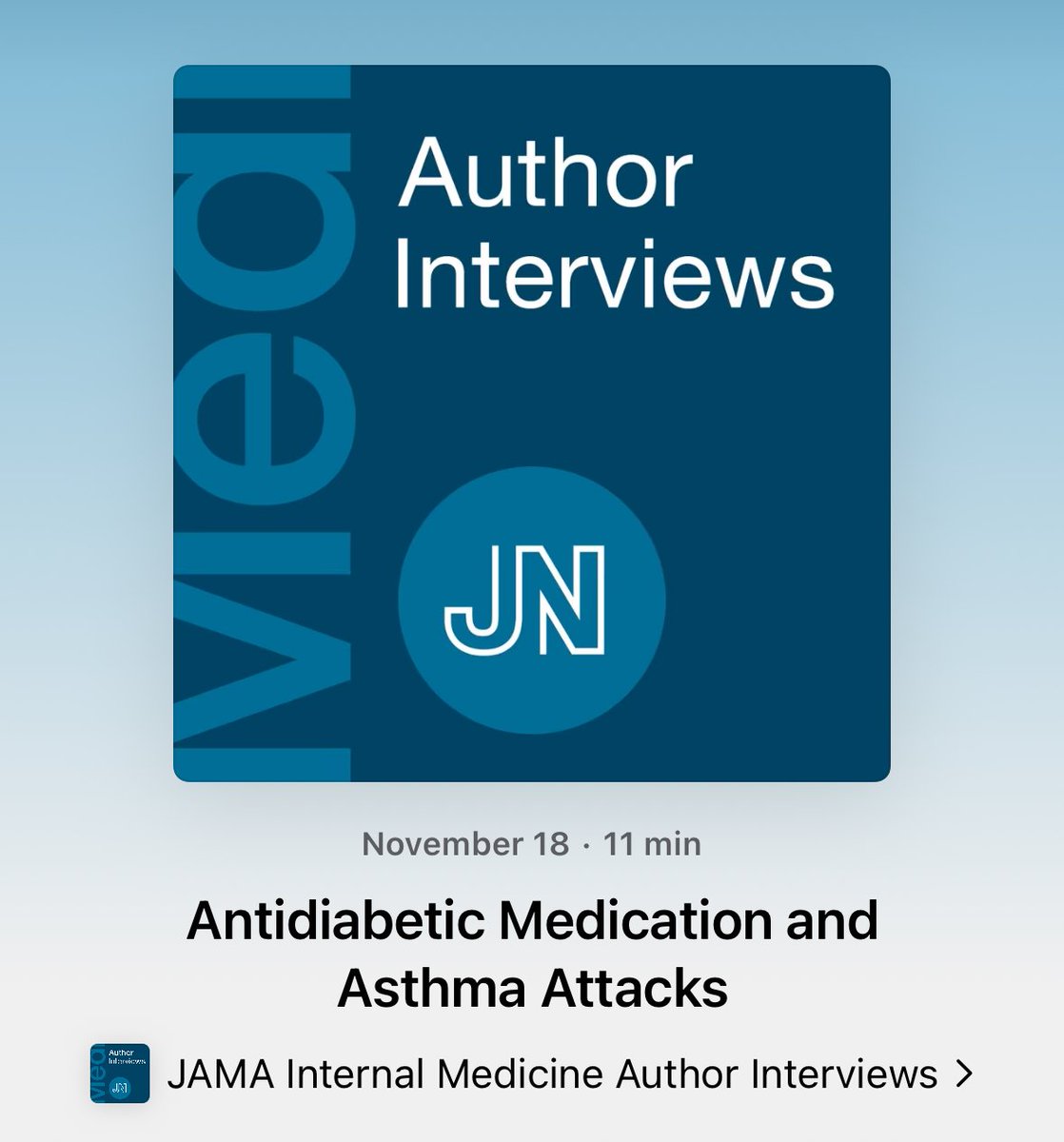 JAMA Internal Medicine (@jamainternalmed) on Twitter photo Listen to an interview with JAMA Internal Medicine authors <a href="/chloebloom/">Chloe Bloom</a> and Katherine Cahill hosted by Eve Rittenberg.
Episode on <a href="/AMAEdHub/">AMA Ed Hub™</a>. ja.ma/48XQCVV Listen to an interview with JAMA Internal Medicine authors <a href="/chloebloom/">Chloe Bloom</a> and Katherine Cahill hosted by Eve Rittenberg.
Episode on <a href="/AMAEdHub/">AMA Ed Hub™</a>. ja.ma/48XQCVV