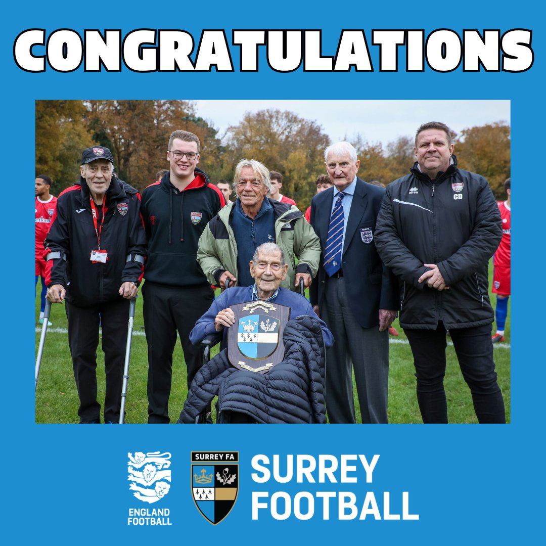 At the weekend <a href="/KnaphillFC/">Knaphill FC</a> were presented with a Surrey FA shield to mark their centenary year of operation by board member Ray Lewis.

Congratulations to the club for all the amazing work and achievements you have amassed over the years. Here's to the next 100🎉