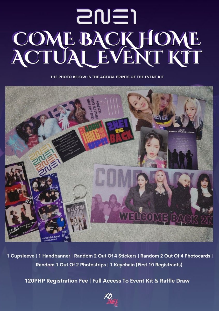 ARE YOU READY FOR THE B-E-S-T? 

We are so excited to share to you the actual prints of the 2NE1 Come Back Home Event Kit! We need more registrants to push through the event on December 1 at Cube Coffee PH.

More details⬇️

#2NE1_WELCOMEBACKinManila 
#2ne1InManila