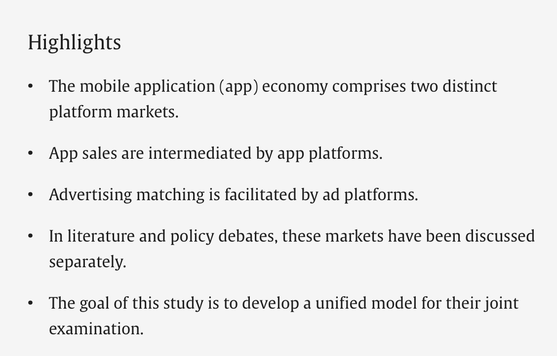 earie_news's tweet photo. Forthcoming IJIO article by @xyzennyo 
"A model of mobile app and ad platform markets" https://t.co/bKzRppbqZH
@sciencedirect https://t.co/4pW60JRQFV
