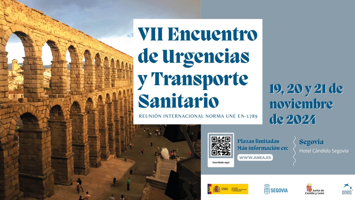 TASSICA_'s tweet photo. 🚑Del 19 al 21 de noviembre, se celebra el VII Encuentro de Urgencias y Transporte Sanitario en 📍Segovia, organizado por ANEA.  🧑‍⚕️Alberto Montarelo (TASSICA) y 👩‍⚕️Beatriz Alba (SUMMA 112) participarán como ponentes. ➡️ https://t.co/utPCNbVhQ0 https://t.co/Yd3YVCz4qc