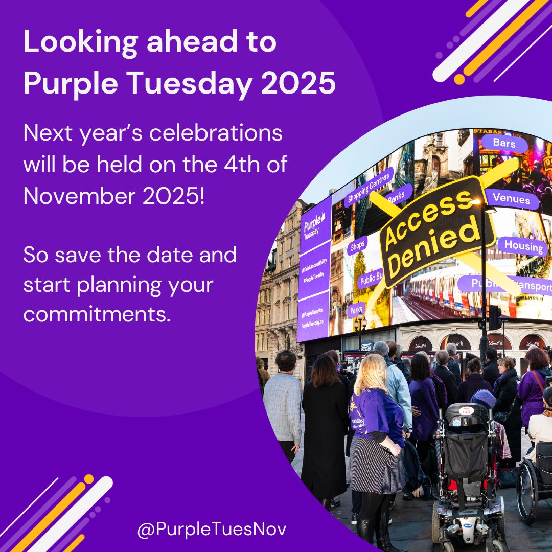 Its been a week since Purple Tuesday and we're already planning ahead for 2025! The journey continues as we prepare for our Disabled Customer Summit on December 3rd and put plans in motion for Purple Tuesday 2025.

#PurpleTuesday #Accessibility #InclusiveDesign #PurpleTuesday2024