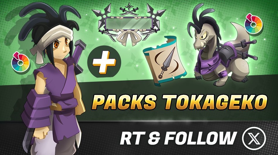 DofusTouch's tweet photo. 🗡️ Avec le Pack Tokageko, adoptez un style vestimentaire sobre, solennel et affûté pour un style de combat discret, efficace et impitoyable !

🔁 RT + Follow pour tenter de remporter un pack Tokageko ! https://t.co/sSMqM3Pw7G
