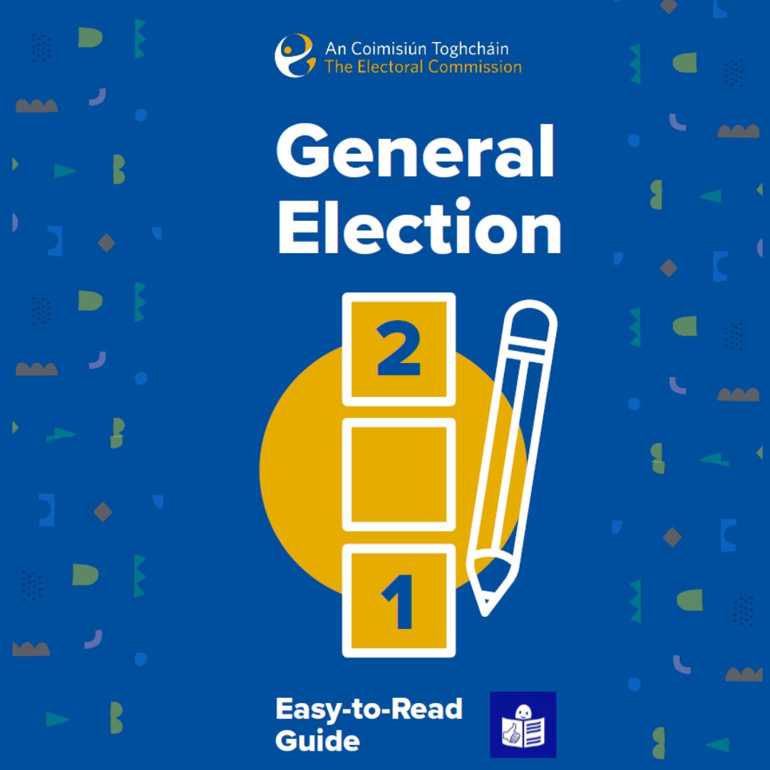 An Coimisiún Toghcháin, The Electoral Commission (@eleccommirl) on Twitter photo Ahead of #GE24 @eleccommirl has published a new Easy-to-Read guide coproduced with <a href="/InclusionIre/">Inclusion Ireland</a> on the General Election 🗳️
Available now on our website: cdn.electoralcommission.ie/app/uploads/20…
📧 For a physical copy contact operations@electoralcommission.ie Ahead of #GE24 @eleccommirl has published a new Easy-to-Read guide coproduced with <a href="/InclusionIre/">Inclusion Ireland</a> on the General Election 🗳️
Available now on our website: cdn.electoralcommission.ie/app/uploads/20…
📧 For a physical copy contact operations@electoralcommission.ie