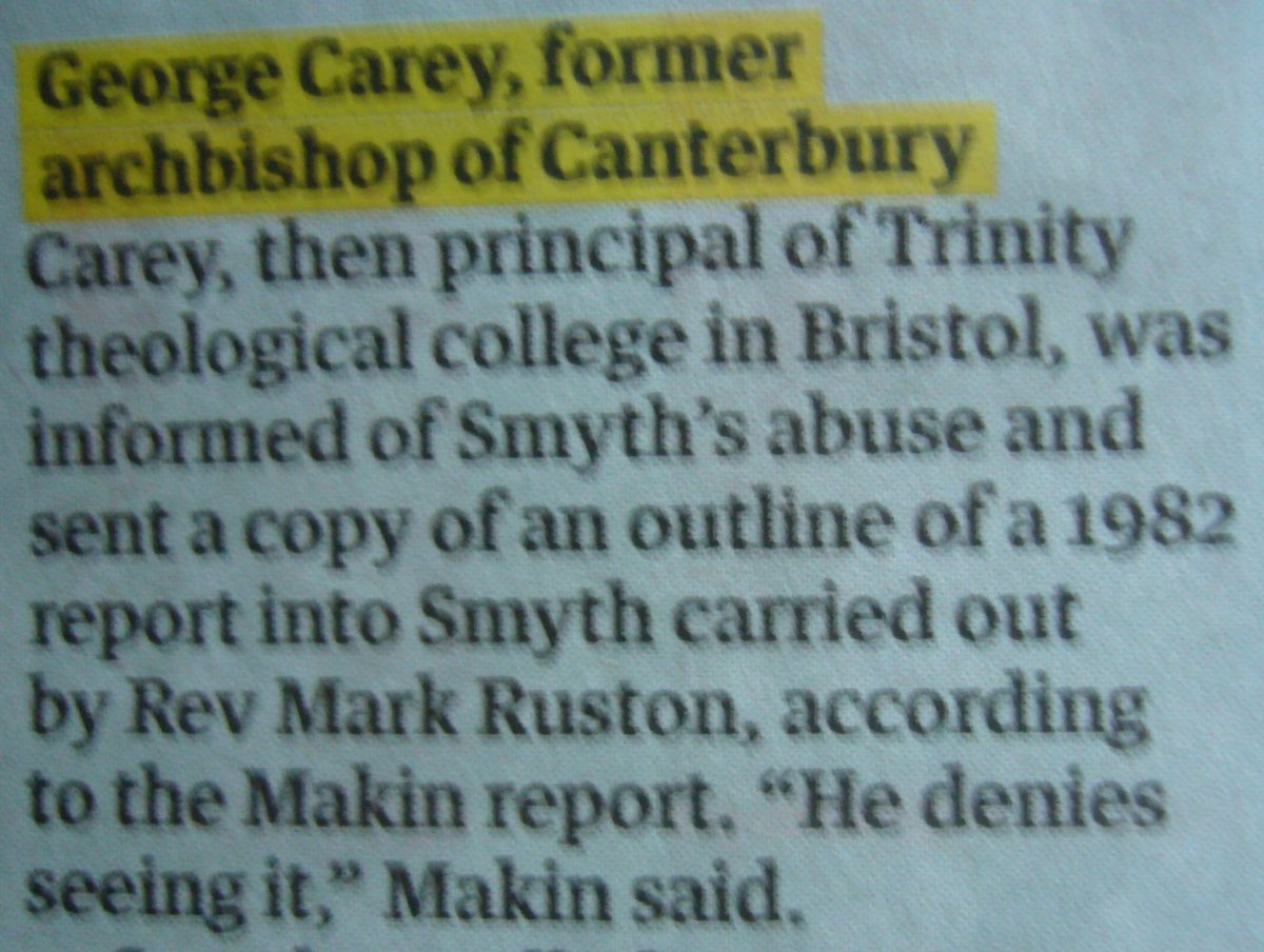 moor_facts's tweet photo. No doubt Rev Ruston made representations in 1980s
https://t.co/mgjOnxIess
However, an aspect of the #MakinReport is that those being blamed for 'covering up' deny ever knowing of it.
They are simply not believed.
Carey objects.
And so it continues https://t.co/1kDK0UCizN