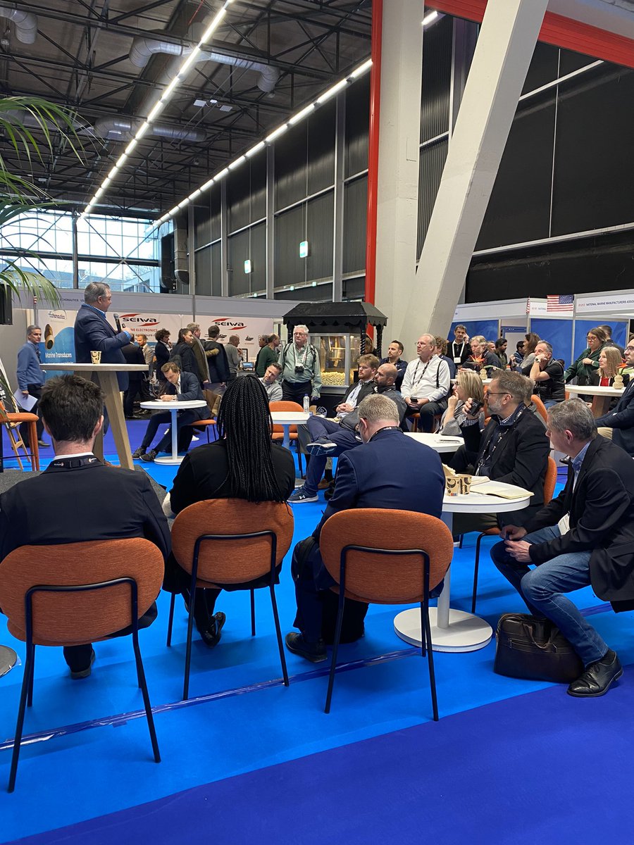 Robert Newsome, CAO for <a href="/therealnmma/">National Marine Manufacturers Association</a>, presents the State of the North American Recreational Boating Industry in the USA Connect Lounge at #METSTRADE, Hall 5