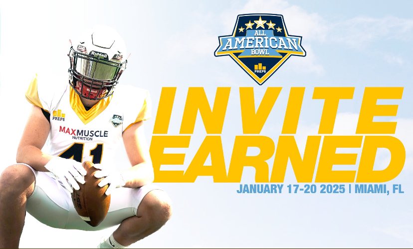 Blessed to receive an invitation to go compete at the All American high school football game in Miami Florida!
<a href="/PP_All_American/">All-American Bowl by Podyum Preps</a>
