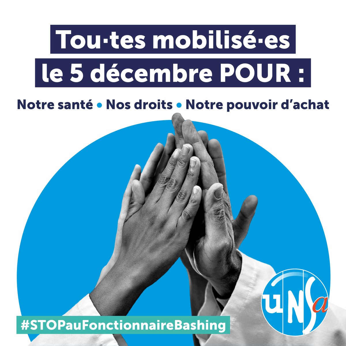 SE_Unsa's tweet photo. 📣 Le SE-Unsa sera dans la rue le 5 décembre, mobilisé pour :

🌡️ Notre santé
⚖️ Nos droits
💸 Notre pouvoir d'achat 

#STOPauFonctionnaireBashing

Je signe la pétition contre les 3 jours de carence 👉 https://t.co/6ho1yTVtBY

@UNSA_officiel 
@UnsaFP 
@UNSA_Education