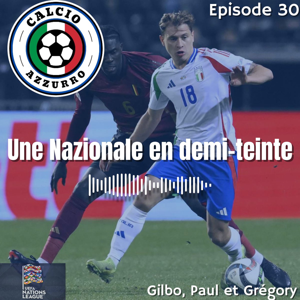 AzzurroCalcio's tweet photo. 🇮🇹 Une Nazionale en demi-teinte termine 2ème 

𝗣𝗢𝗗𝗖𝗔𝗦𝗧 🎙 Épisode 30 

🎧 https://t.co/LJb44eQXh5

Avec @PauloVinay et @GregoryCanale nous revenons sur les 2 derniers matchs de l’Italie.

👉La défaite contre la France, un mal pour un bien ?
👉Ricci et Rovella grands gagnants, Locatelli grand perdant 
👉Le problème du trequartista 

#Italia #Nazionale #NationsLeague