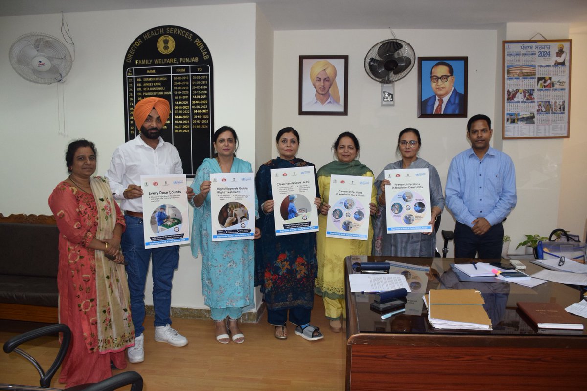 DHSPunjab's tweet photo. Director Health Services (Family Welfare) Dr Jasminder today released awareness posters regarding the #NewBornWeek being celebrated from 15th to 21st November. Newborn care is a major priority area of the Health Department & this week is meant to reiterate this commitment. https://t.co/aYw1FjB2ze
