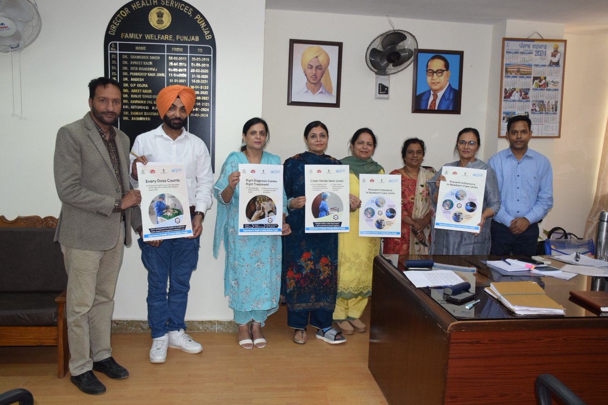 DHSPunjab's tweet photo. Director Health Services (Family Welfare) Dr Jasminder today released awareness posters regarding the #NewBornWeek being celebrated from 15th to 21st November. Newborn care is a major priority area of the Health Department & this week is meant to reiterate this commitment. https://t.co/aYw1FjB2ze