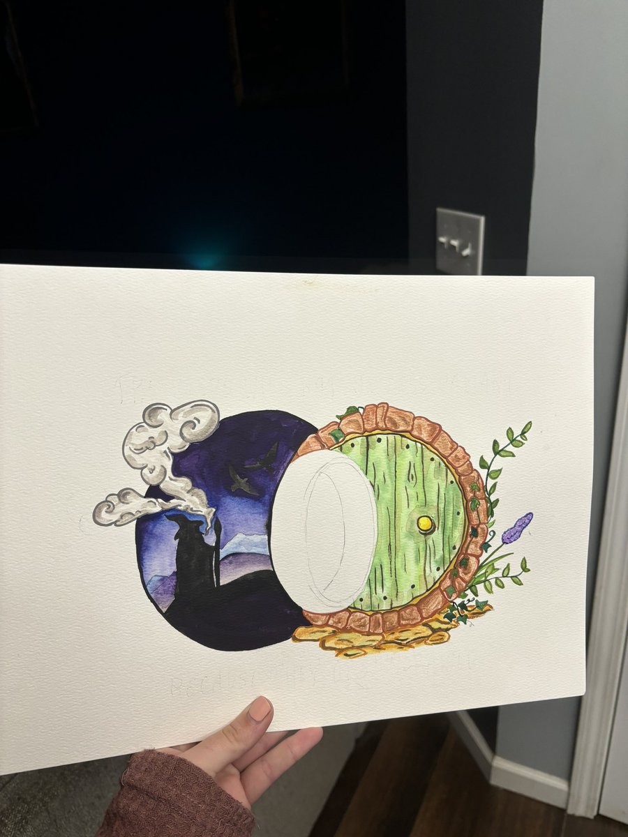 sicklysock's tweet photo. progress on a LOTR painting :-) https://t.co/v3WgUDwuYy