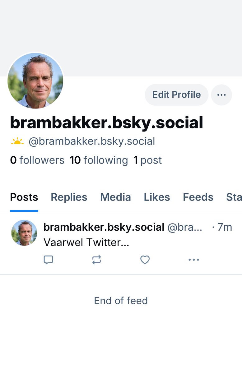 Vaarwel lieve Twitteraars! ik wil geen onderdeel meer zijn van de grillen van de eigenaar van dit platform. Als de laatste moderator dit toevallig leest: dhr Musk bied ik graag een oud zeer-gesprek… 
Vanaf nu op Bluesky als het je interesseert