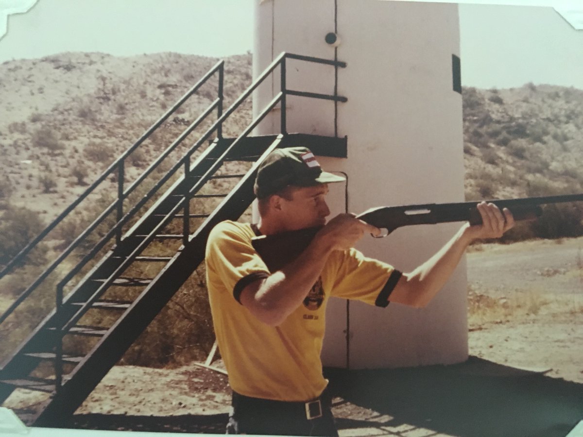 LoadfrmLoops's tweet photo. When you are a 165 pound recruit at the police academy, it's 1978, and the rangemaster thinks shooting slugs all day is a good idea. RIP Shoulder. 
(full disclosure: It just felt like all day) https://t.co/KGLdipQ8s4