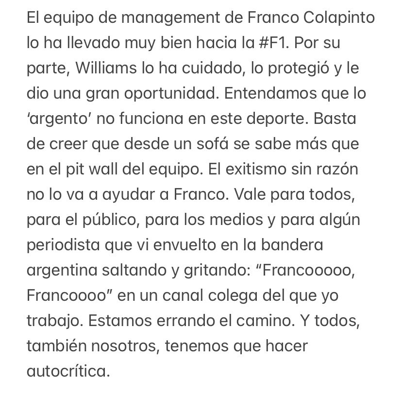 #F1 Tema Colapinto. Por si a alguien le interesa les dejo mi opinión sobre lo que está pasando. Desde ya que avalo totalmente el mensaje que dio ayer Jamie Campbell-Walter, uno de los responsables de llevar a Franco a la F1 🏁👇
