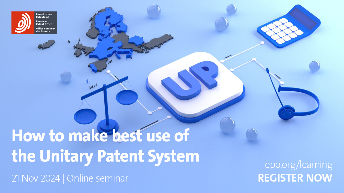 EPOorg's tweet image. Have you considered boosting your business with the #UnitaryPatent? 💼 

Join our seminar with @EUeic to gain practical insights into leveraging both Unitary and traditional patent systems: bit.ly/3Y754pm

#IPStrategy #TechBusiness #IPTraining