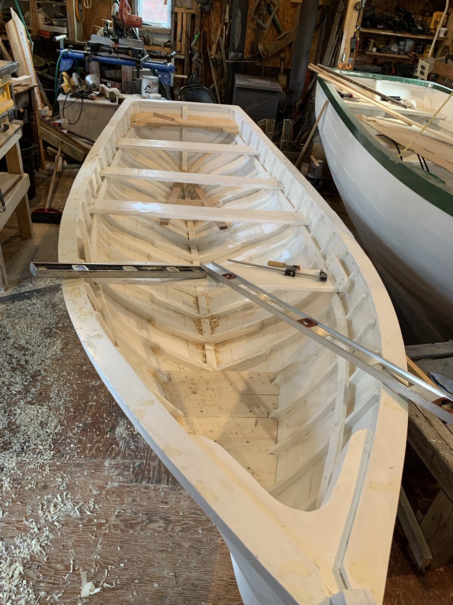 This is one of the things I love about Change Islands You never know what a fellow is at in the shed, it’s a fine sleek looking rowing punt This kind of work is becoming a lost art.  #outportlife