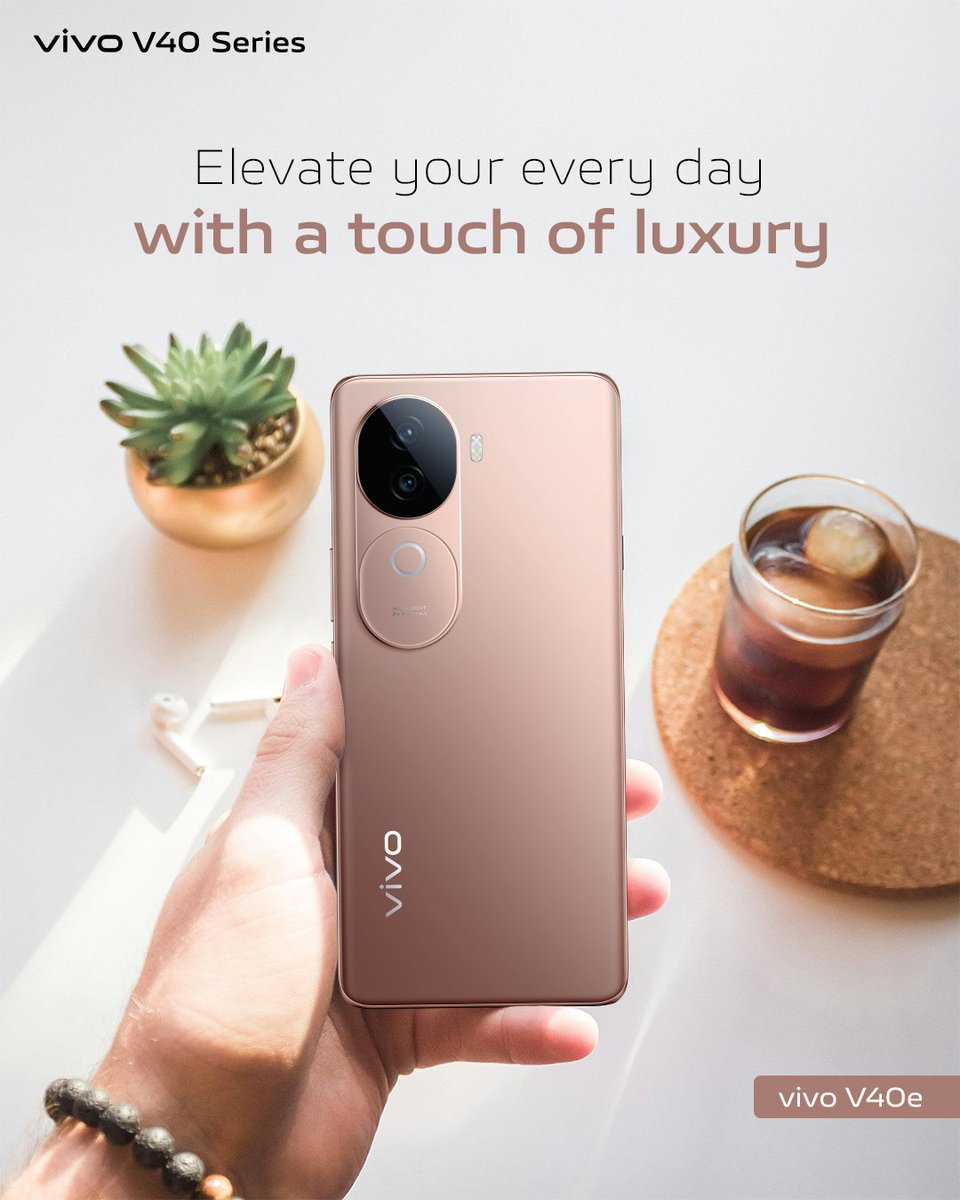 Vivo_India's tweet photo. The sleek, slender vivo V40e in Royal Bronze is designed to make a statement and how! Upgrade now to experience pure luxury.

Click the link below to buy now.
https://t.co/5YQ0Lq1zaf

#vivoV40Series #PortraitSoPro #10Yearsofvivo https://t.co/AHmDOevCna