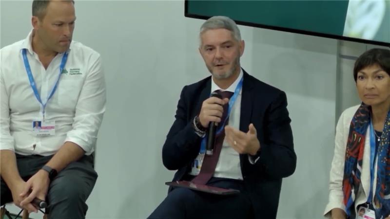 🗣️“#Sustainability requires profitability: #Farmers can’t invest in green if they’re in the red. The shift costs must be shared, with farmers properly supported and rewarded.” <a href="/Cia_Agricoltura/">Cia-Agricoltori Italiani</a> VP <a href="/BartoliniMatteo/">Matteo Bartolini</a> shares 🇮🇹 &amp; 🇪🇺 perspective at the <a href="/NationalFarmers/">National Farmers' Federation</a> #COP29 event